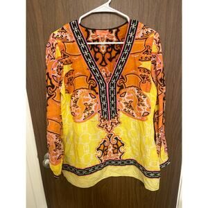 Hale Bob Cabana 100% Silk Tunic, Size M